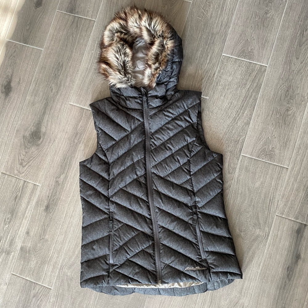Eddie Bauer women’s grey down puffer vest